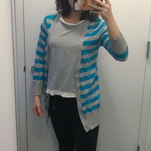 Mossimo (target) gray and blue striped cardigan